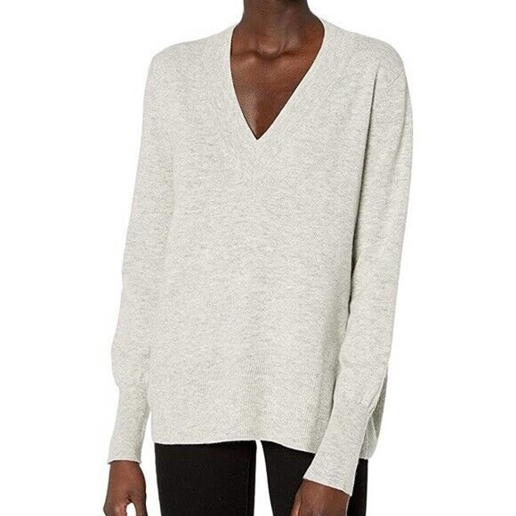 BALDWIN Sweaters - $248 Baldwin Lana Wool Cashmere Sweater Heather Gray V-neck Womens Small NEW